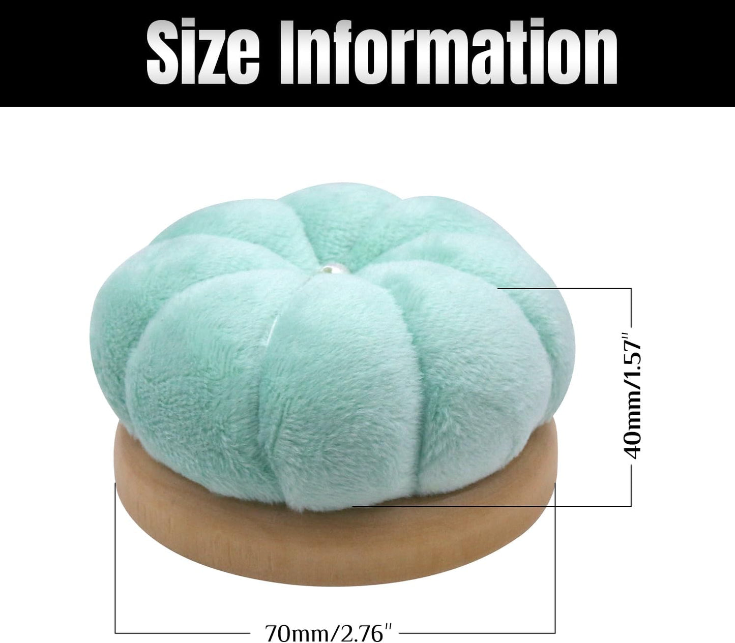 Uxney Pin Cushion,Wooden Sewing Pin Cushion Pincushion Needle Cushion for Sewing Quilting Needlework DIY Crafts(Light Green,2 PCS)