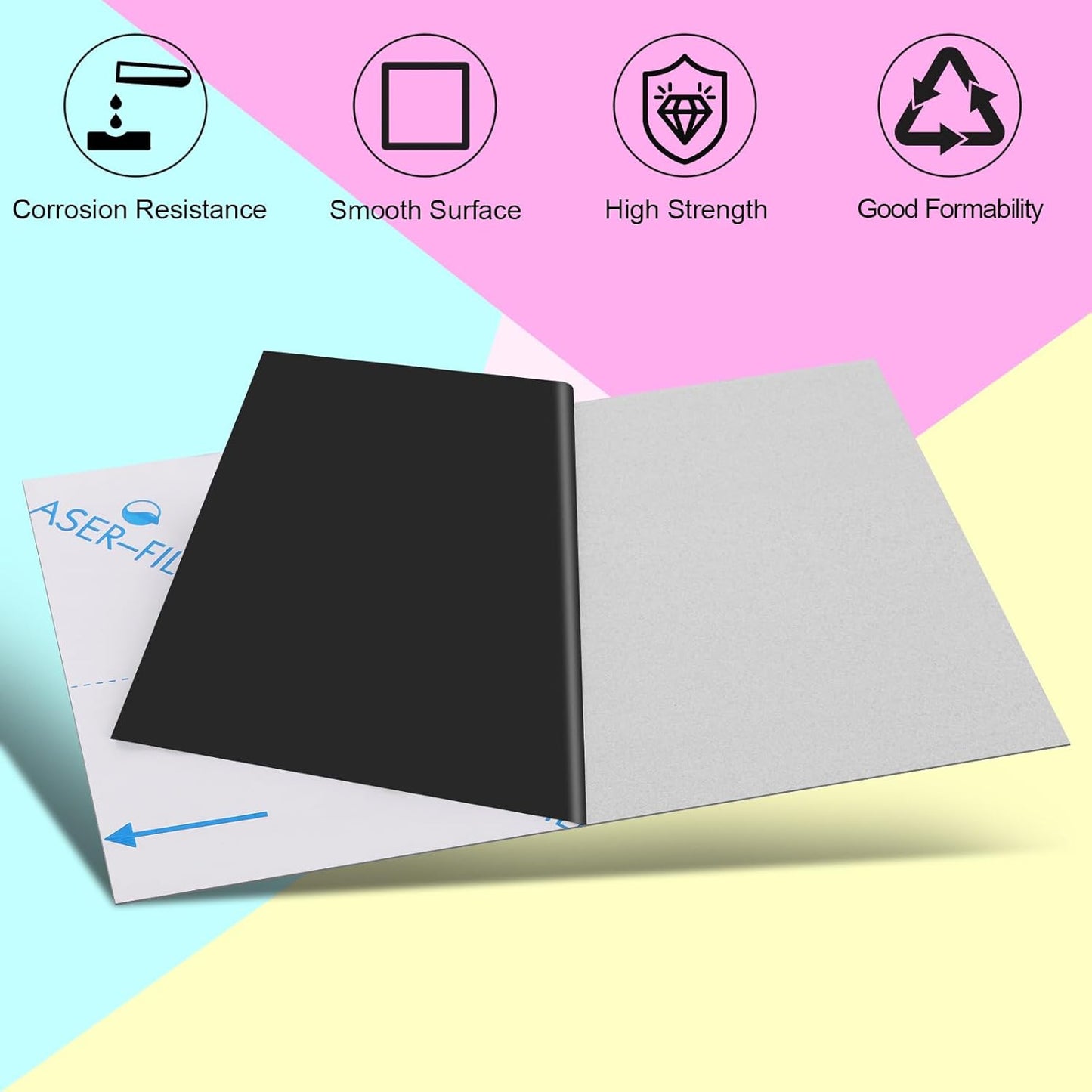 Galvanized Metal Sheet 8" x 12" x 1/32" Inch Galvanized Steel Sheet Plates for Magnetic Mount Board Wall 20GA(0.80MM) Galvanized Steel Plate Panels Stock for Roof Flashing Fixing Repair, Crafts, DIY