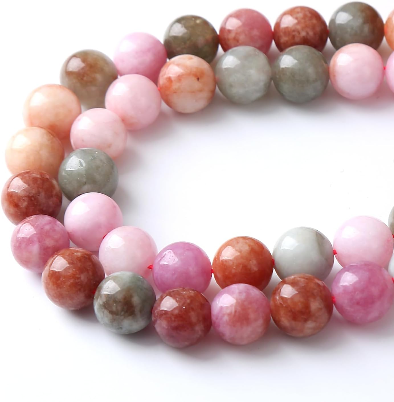 36pcs 10mm Natural Alashan Rainbow Agate Stone Beads for Jewelry Making DIY Bracelet Necklace Accessories 15" Energy Healing Power Stone Beads (10mm, Alashan Rainbow Agate)