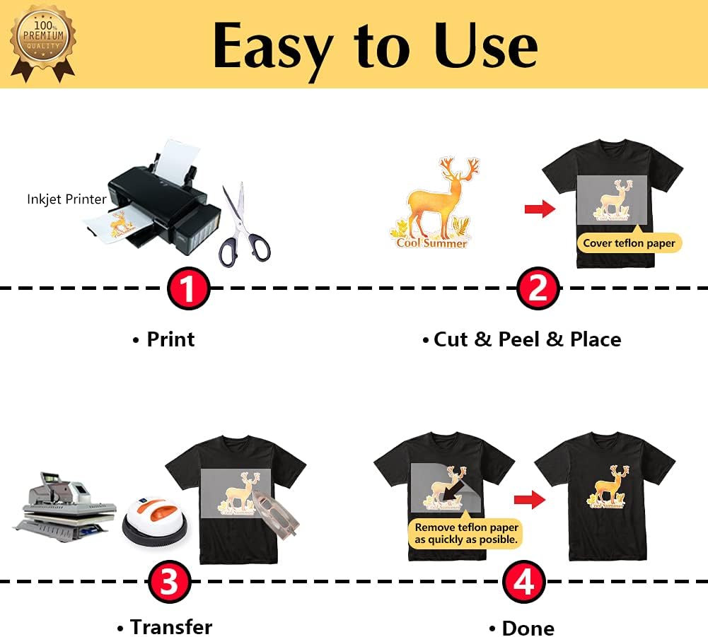 TransOurDream Glitter 3.0 Heat Transfer Paper for Inkjet Printer (20 Sheets, 8.5x11'') Printable Heat Transfer Vinyl for T Shirts Iron on Transfers for Light & Dark Fabric (TOD-GL3-20)