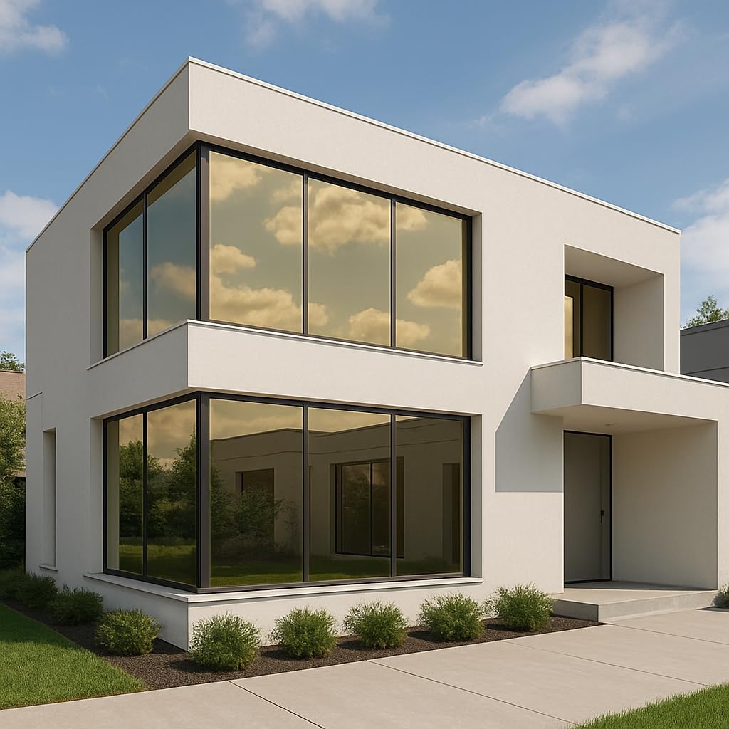 Rockrose Professional Window Tint for Home – One Way Privacy Window Film for Home Offices Heat Blocker Reflective Adhesive Mirror Tint with 99% UV Block – Gold-Silver 36in x 15FT