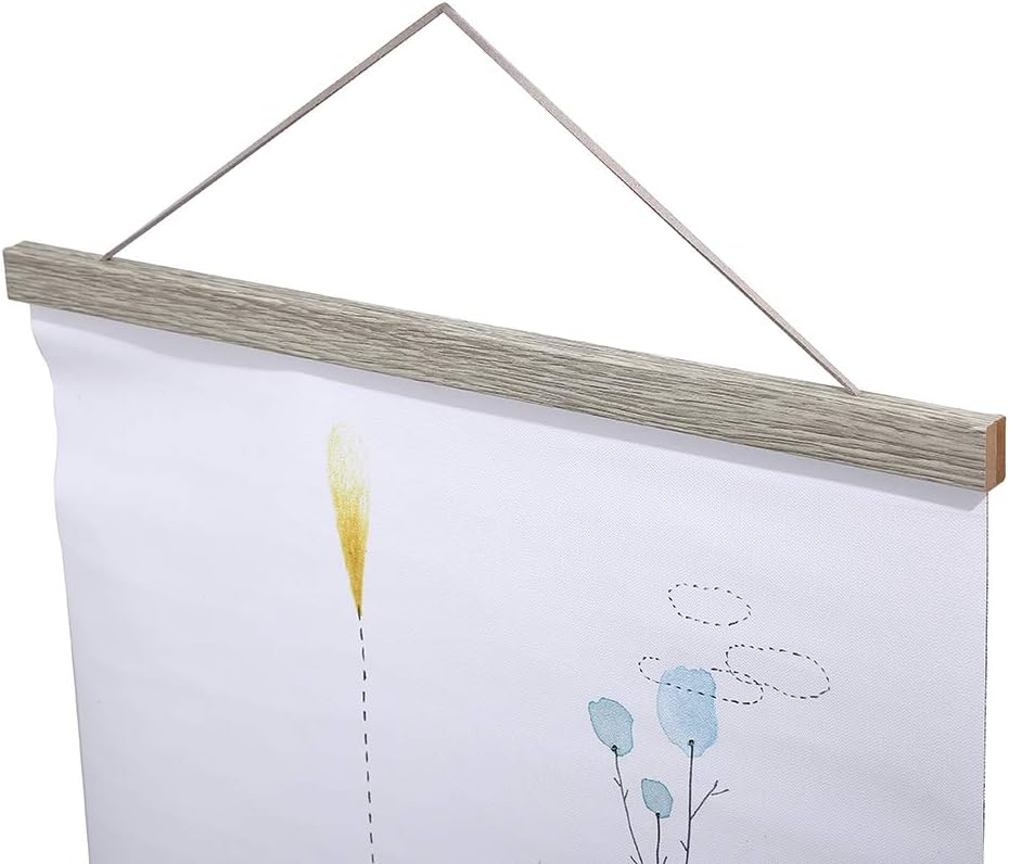 Ywlake Magnetic Poster Hanger, 10x10 10x32 10x20 Poster Frame Wood Wooden Magnet Print Posters Dowel Scroll Hanger Hangers Hanging Kit for Walls Map Canvas Artwork (Grey, 10")