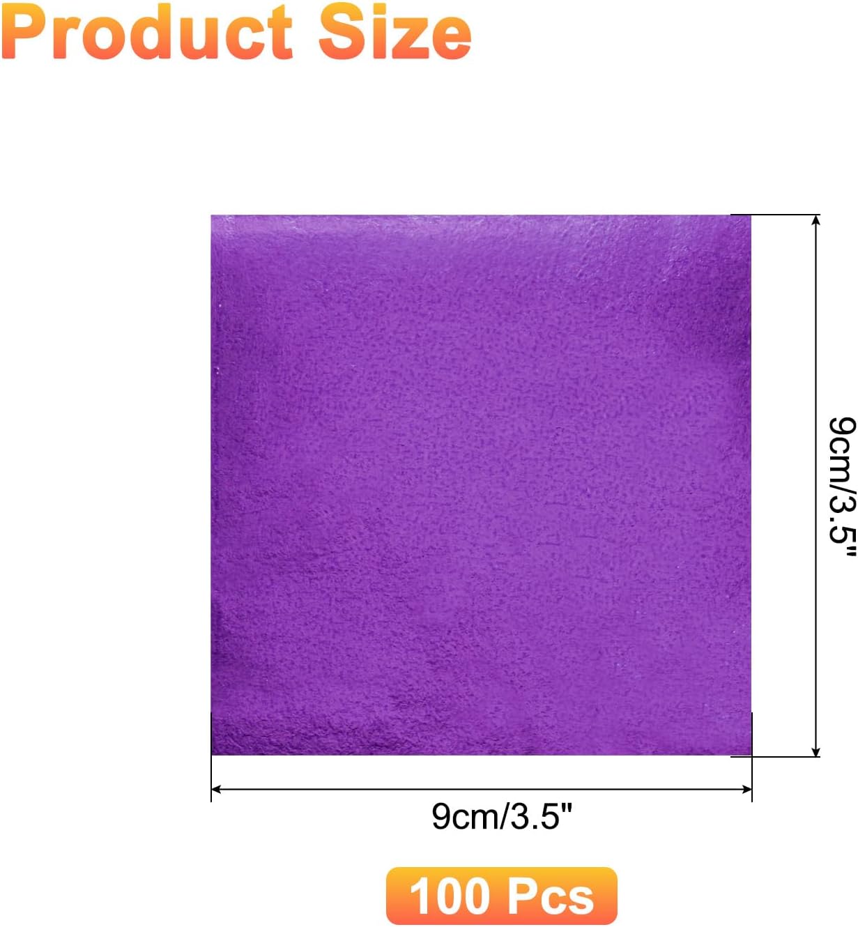 uxcell 100pcs Leaf Sheets, 3.5" x 3.5" Foil Sheets Paper Sheets for DIY Crafts Painting Nails Resin Furniture Decoration(Dark Purple)