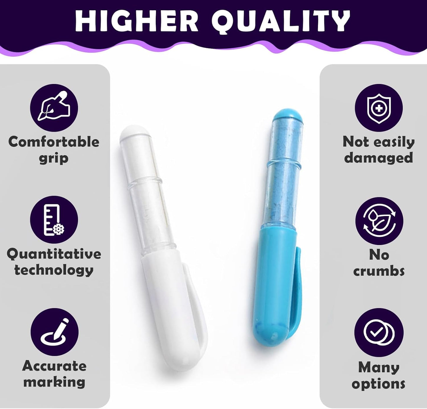 2PCS Sewing Chalk for Fabric, Wipeable and Washable Fabric Chalk for Sewing, Tailors Chalk for Fabric Etailed Marking on Fabrics, Cottons, Leathers - Blue, White