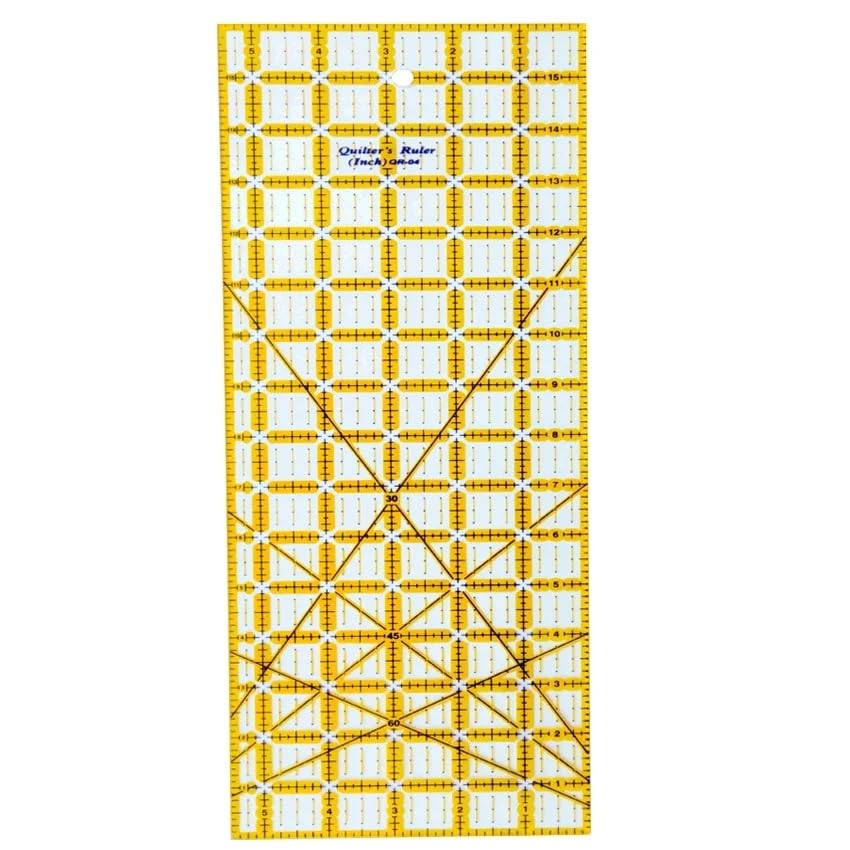 HONEYSEW Quilting Templates Acrylic Sewing Ruler with Non-Slip Rings for Quilting and Sewing Fabric Cutting Angles Rectangle Ruler (6PCS Set)