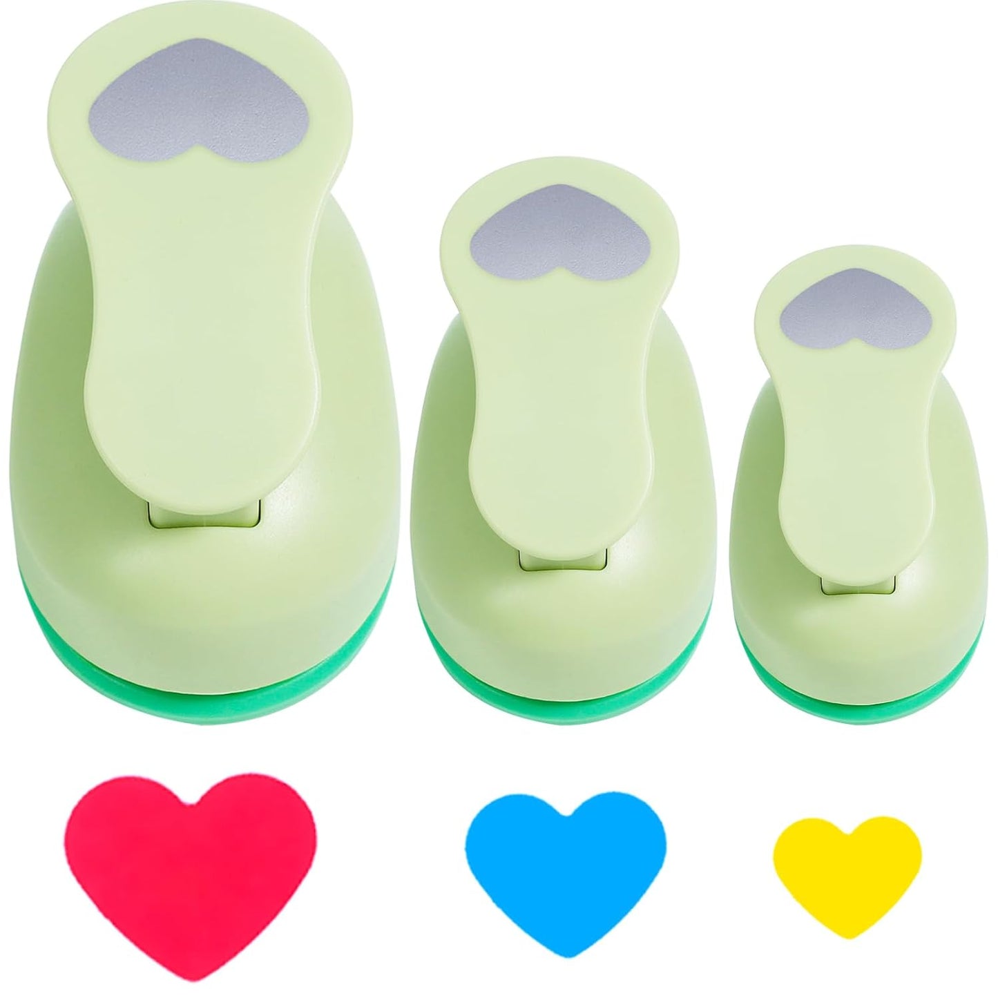 UCEC Heart Cutter 3 Pcs 1+5/8+3/8 Inch Hole Punch Heart Shapes Craft Punch Paper Cutter for Crafting, Puncher for Valentine's Day Scrapbooking Greeting Card, DIY Albums Gift Tags Homemade Confetti