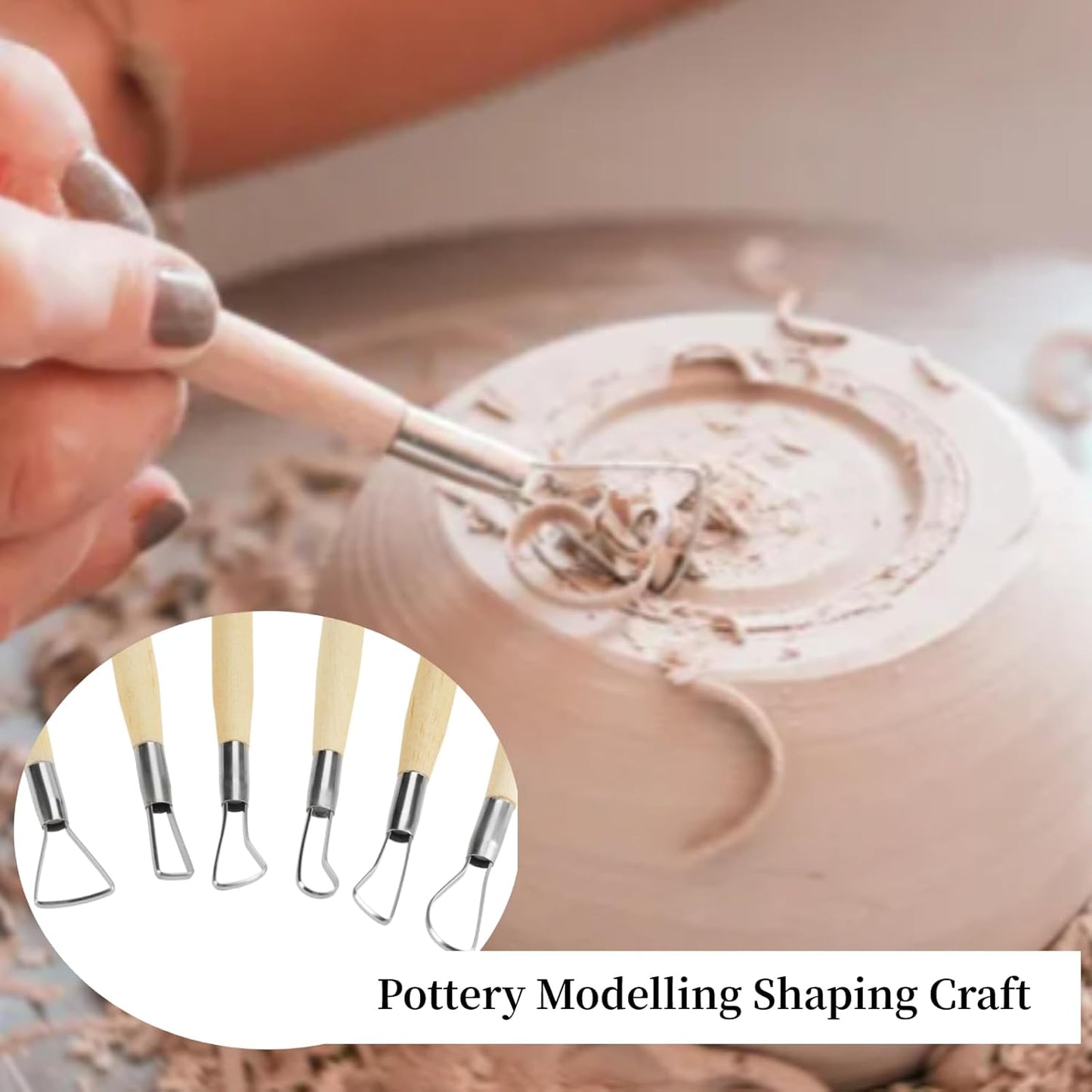 6Pcs Clay Sculpting Tools, Small Double Ended Wax Carving Clay Sculpting Loops Rakes Pottery Tools for Embossing, Carving Tools and Supplies