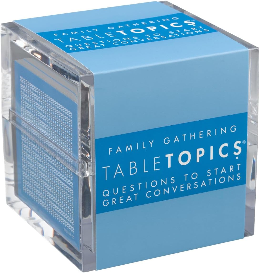 TableTopics Family Gathering Conversation Cards for Multi-Generational Get Togethers with 135 Questions to Use with Relatives at Reunions, Holidays, & Other Events