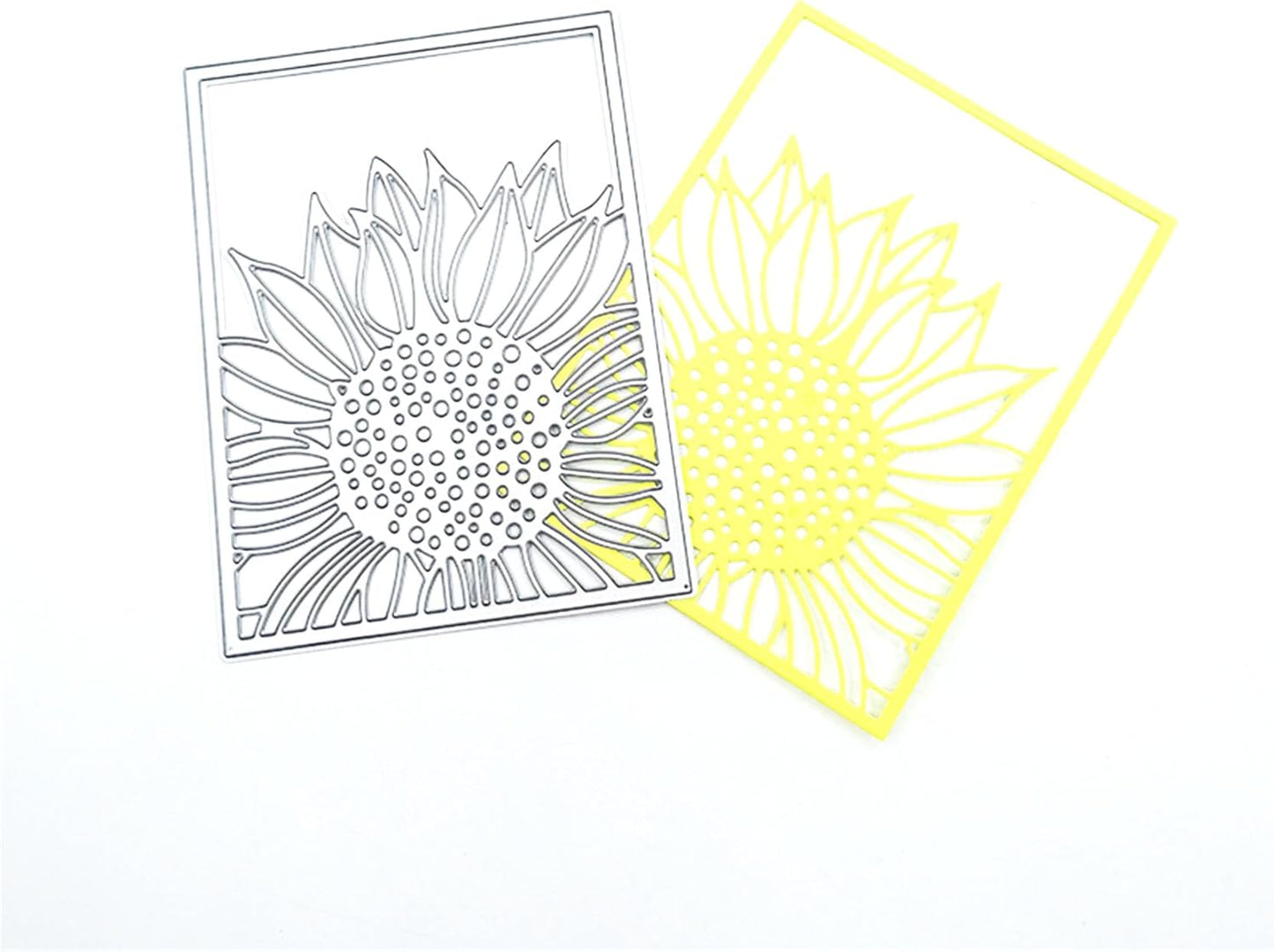 Mvchifay Cutting Dies for Card Making Metal Die-Cuts Scrapbooking Tool Hollow Frame DIY Craft Punch Template Embossing for Paper Album Decor (Sunflower Frame-12.6x9.8cm)