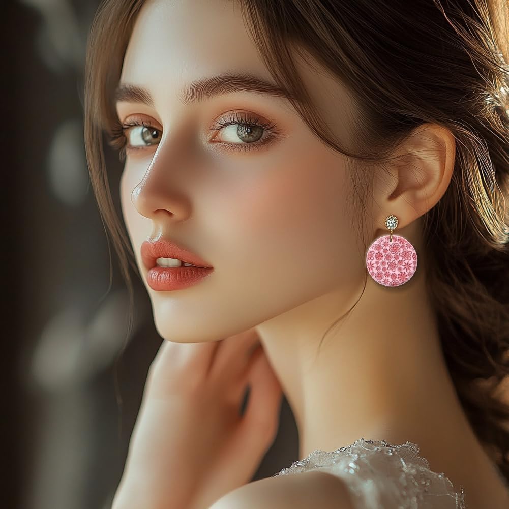 CHGCRAFT Plum Blossoms Polymer Clay Texture Sheets Art Rotation Flowers Silicone Texture Stamp Clay Texture Mat Modeling Pattern Pad Texture Sheets for Jewelry and Clay Earrings Tools