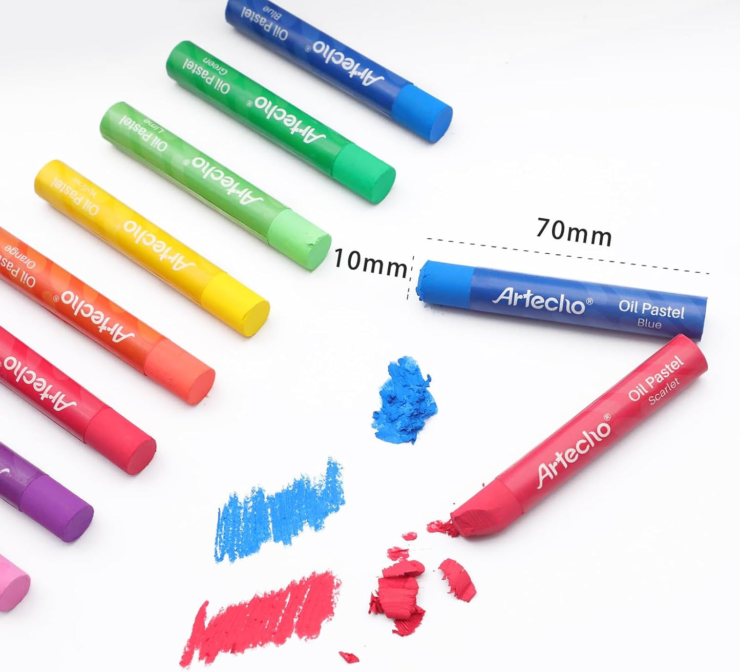 Artecho Oil Pastels Set of 120 Colors, Including 6 Neon Colors, Soft Oil Pastels for Art Painting, Drawing, Blending, Art Supplies for Artists, Beginners, Students, Teachers (10 x 70 mm)