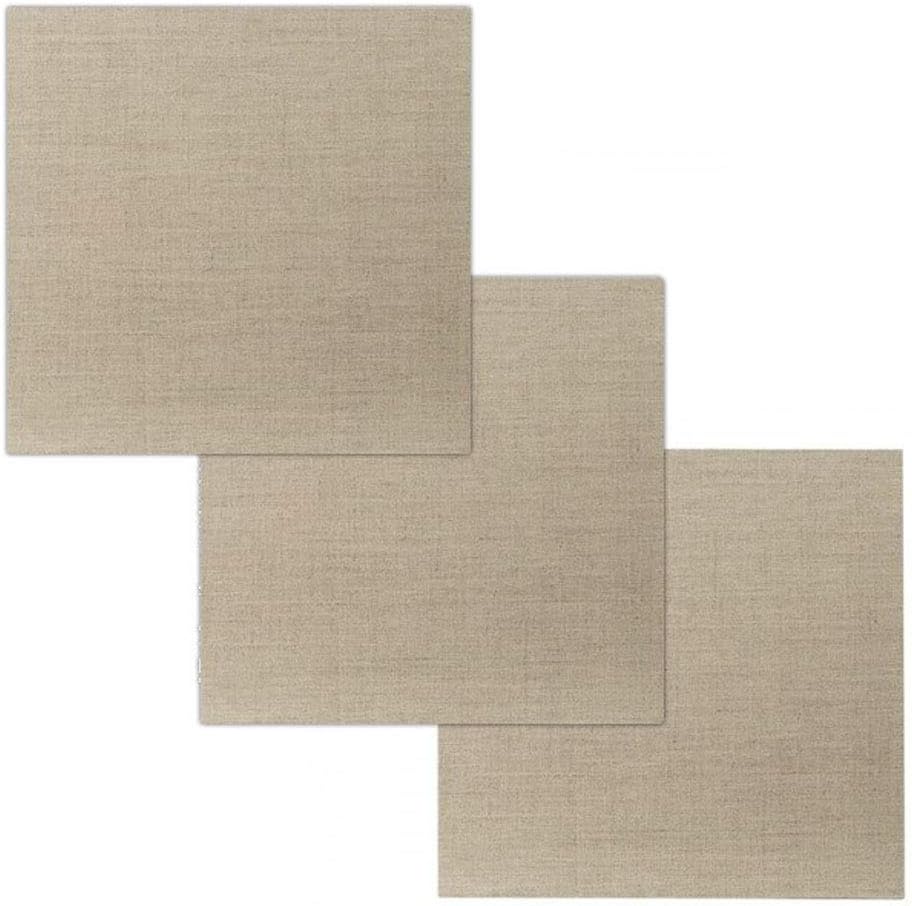 Senso Clear Primed Linen Panels - 6x6-3 Pack of Panels for Painting Oils, Acrylics, Pastels and More