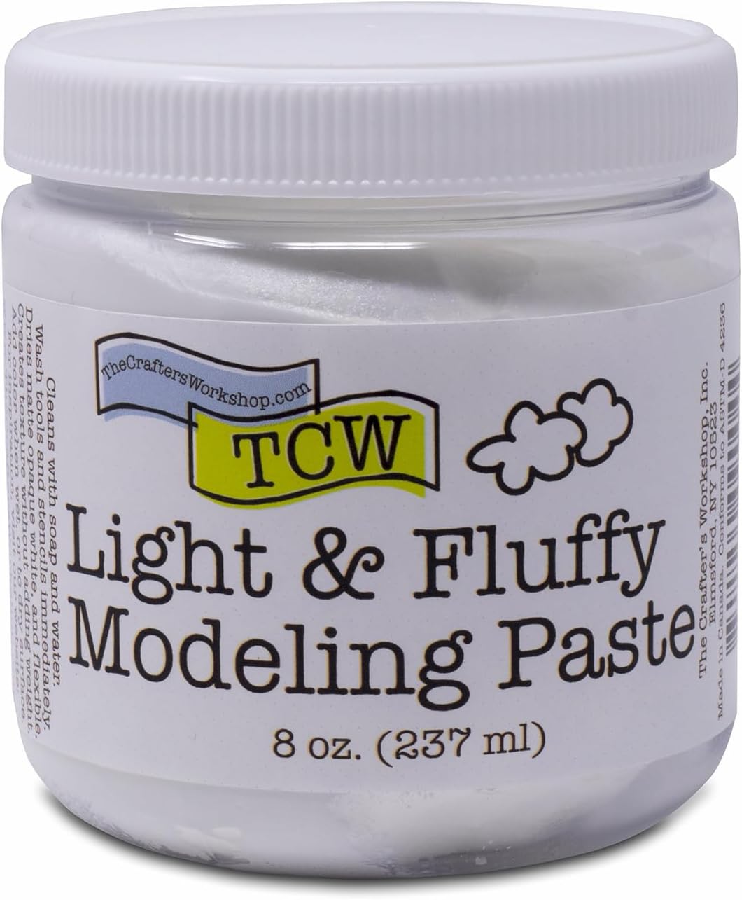 The Crafter's Workshop Modeling Paste for Textured Art - Dimensional Paste for Stenciling, Acrylic Painting - Boutique Quality, 8 oz Jar