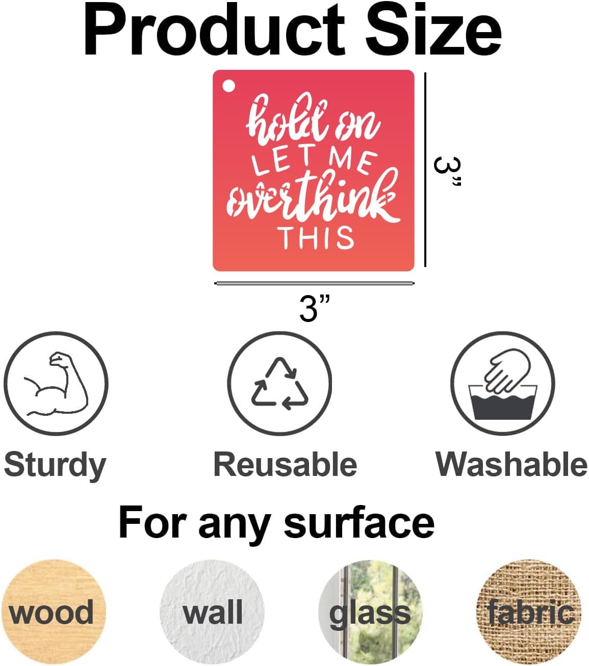 Sarcastic Painting Stencils for Crafts Reusable 3inch Funny Stencil Drawing Templates for Wood Sign DIY Crafts Fabrics Decor