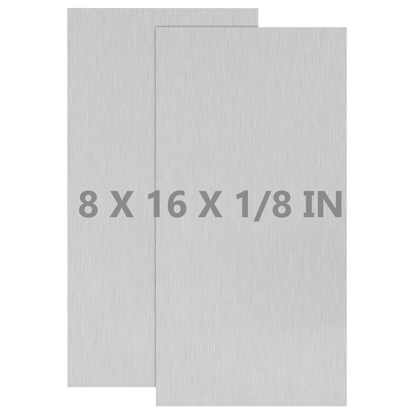 2Pack 6061 T651 Aluminum Sheet Metal 8 x 16 x 1/8 (0.125”) Inch Flat Plain Aluminum Plate Covered with Protective Film, Heat Treatable Rectangle 3MM Aluminum Metal Plate for Industrial, Crafting