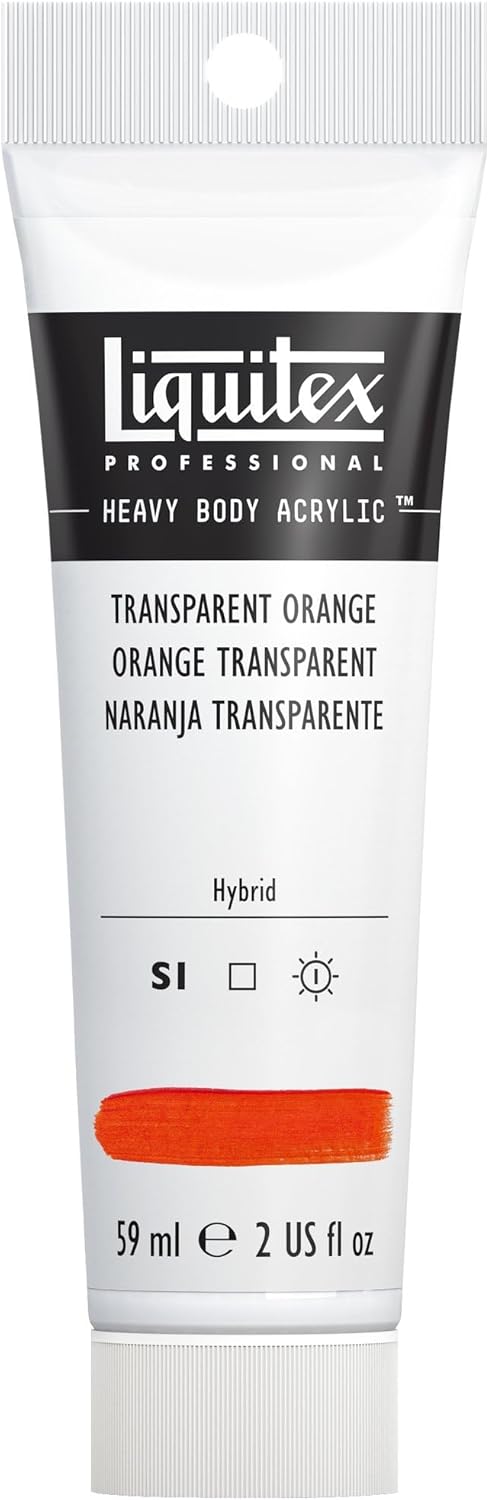 Liquitex Professional Heavy Body Acrylic Paint, 2-oz (59ml) Tube, Transparent Orange
