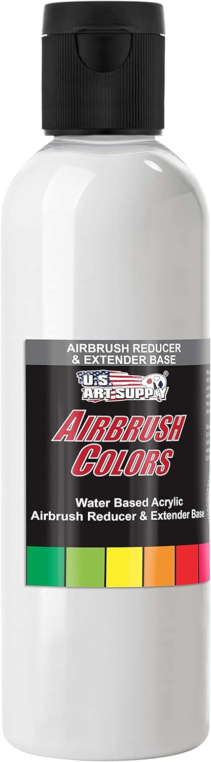 U.S. Art Supply 4-Ounce Airbrush Thinner Reducer and Extender Base for Acrylic Paints - Airbrush Paint Thinner, Reduces Viscosity, Improves Flow, Thins Acrylic Pouring Paint