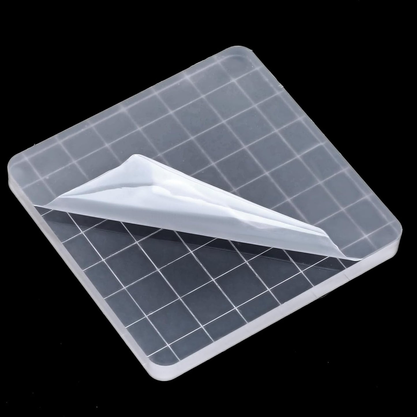 12Pcs Acrylic Stamp Block Clear Stamping Blocks Tools Set Assorted Sizes Stamp Blocks with Grid Lines for Scrapbooking Crafts Card Making