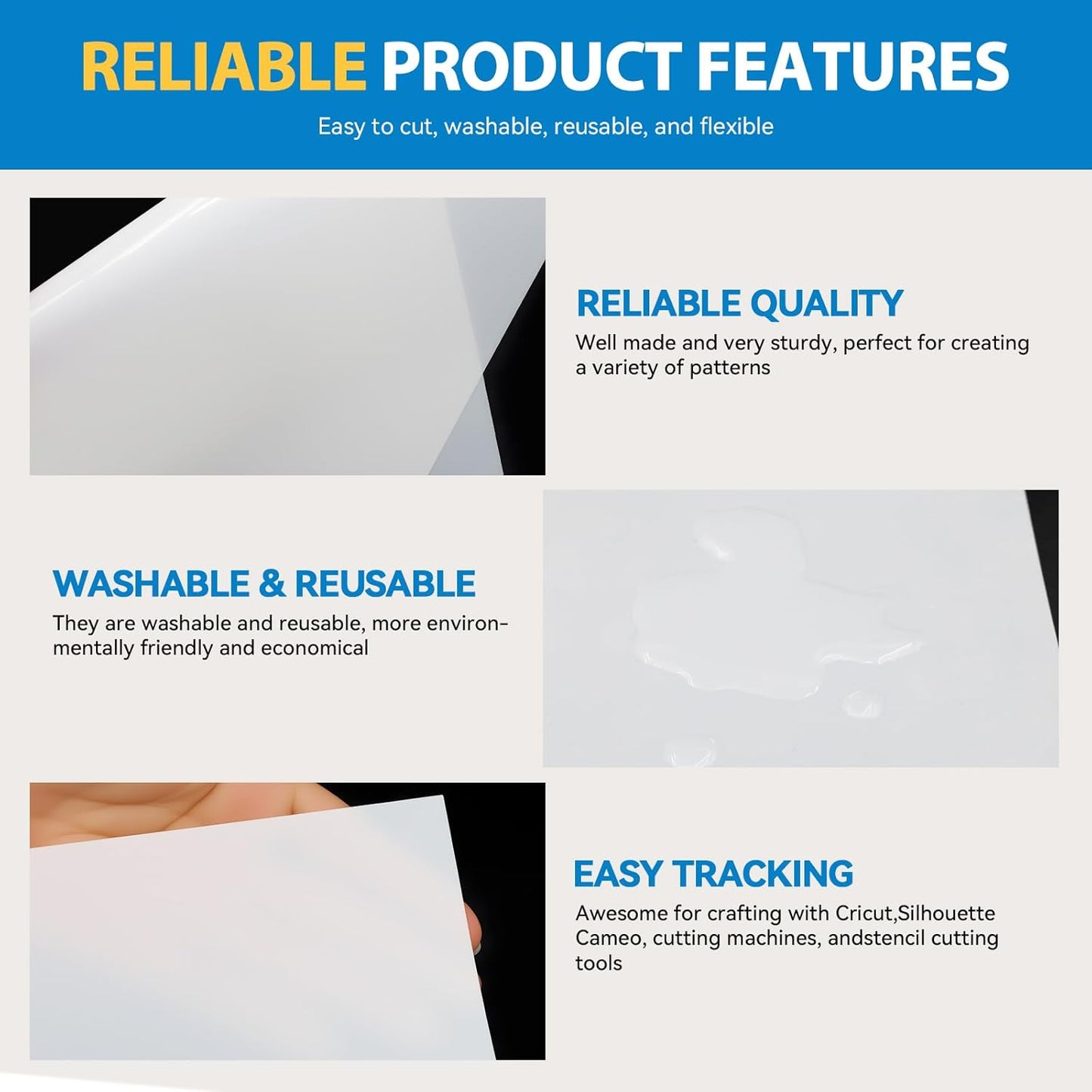 16 Pack 7.5mil Mylar Sheet, 12 X 12 Inch Translucent Blank Stencil Paper for Cricut Crafts Laser Cutting, Stencil Sheets Used for Making Letter Stencils, Flower Stencils, Star Wall Stencil