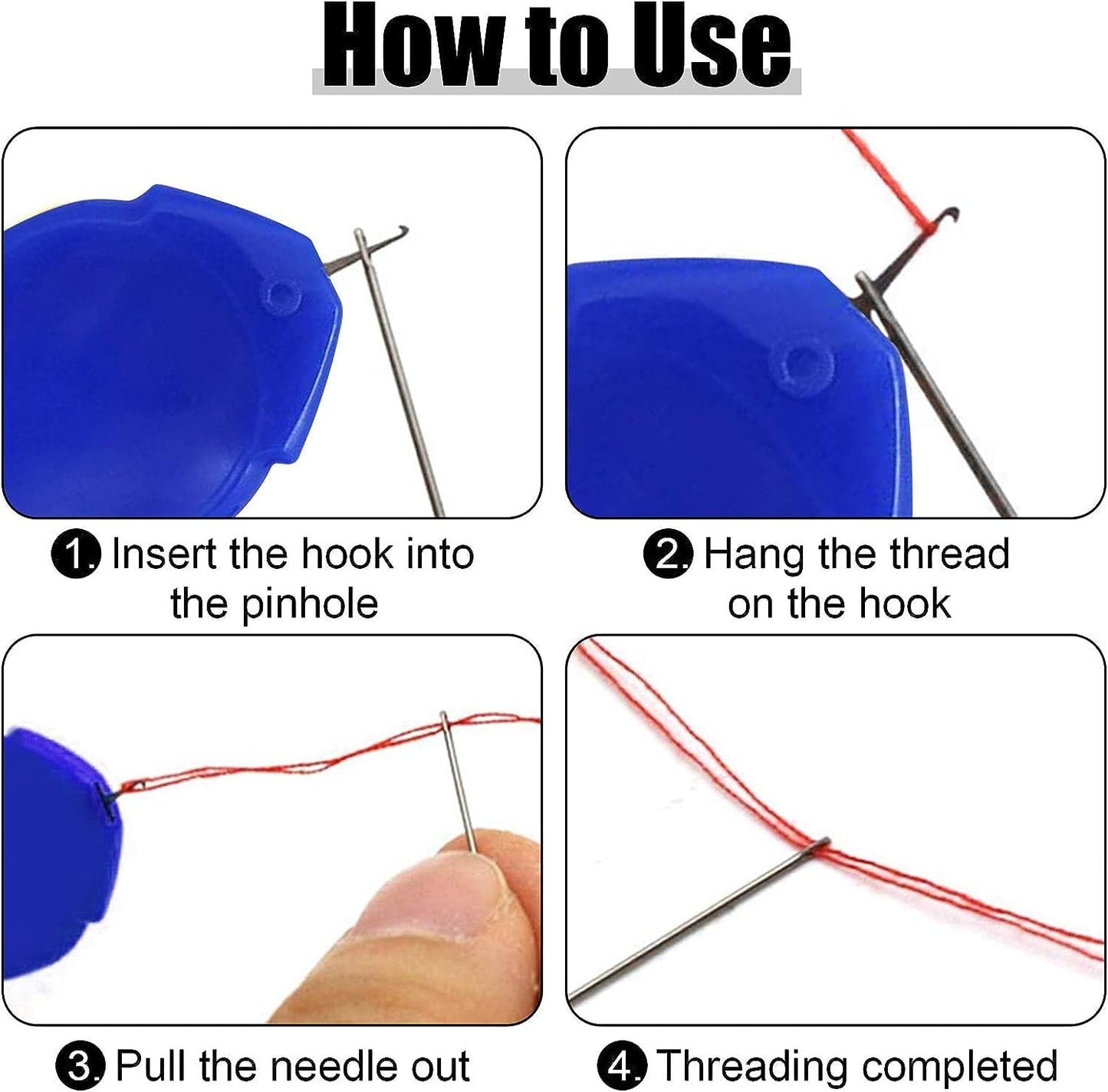 TOOVREN 12PCS Needle Threader for Hand Sewing Plastic Wire Hook Simple Threader for Needles Small Eye Easy Needle Threaders Tool for Sewing Machine Crafting Color Random