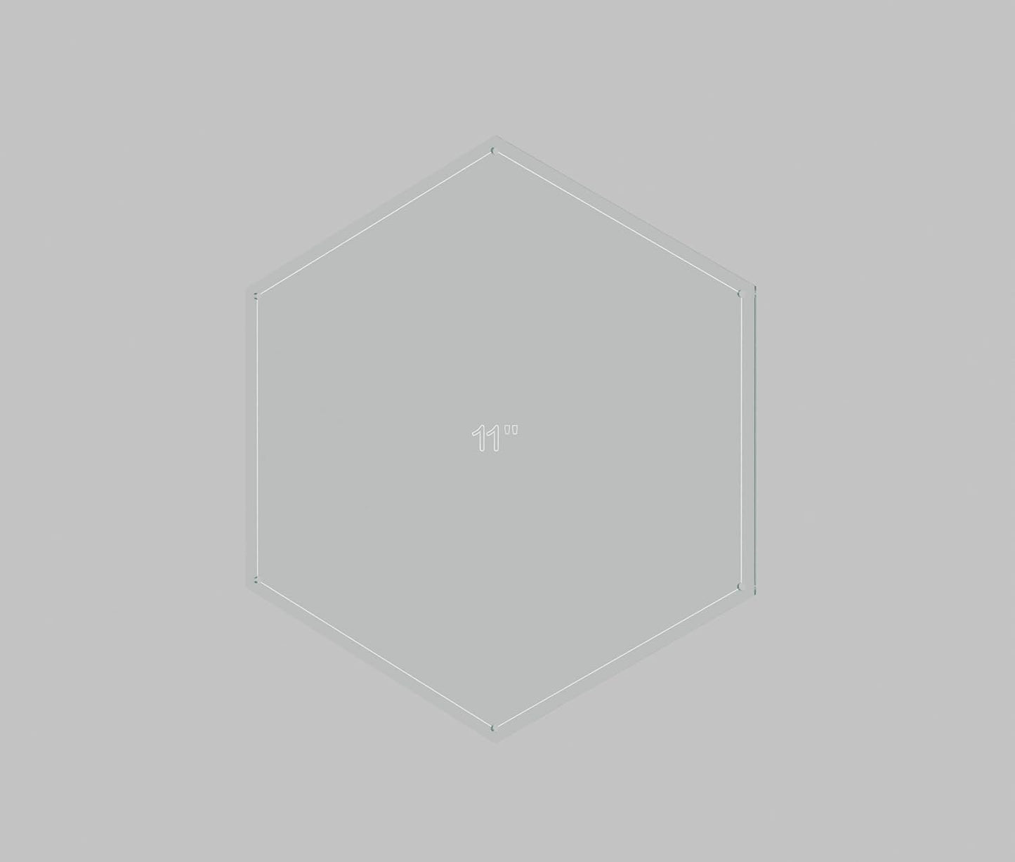 Hexagon Quilting Template Set - 1", 2", 3", 4", 5", 6", 7", 8", 9", 10", 11", 12" with 1/4" Seam Allowance - Durable Acrylic Templates for Quilting, Patchwork, Crafting, & Sewing Projects