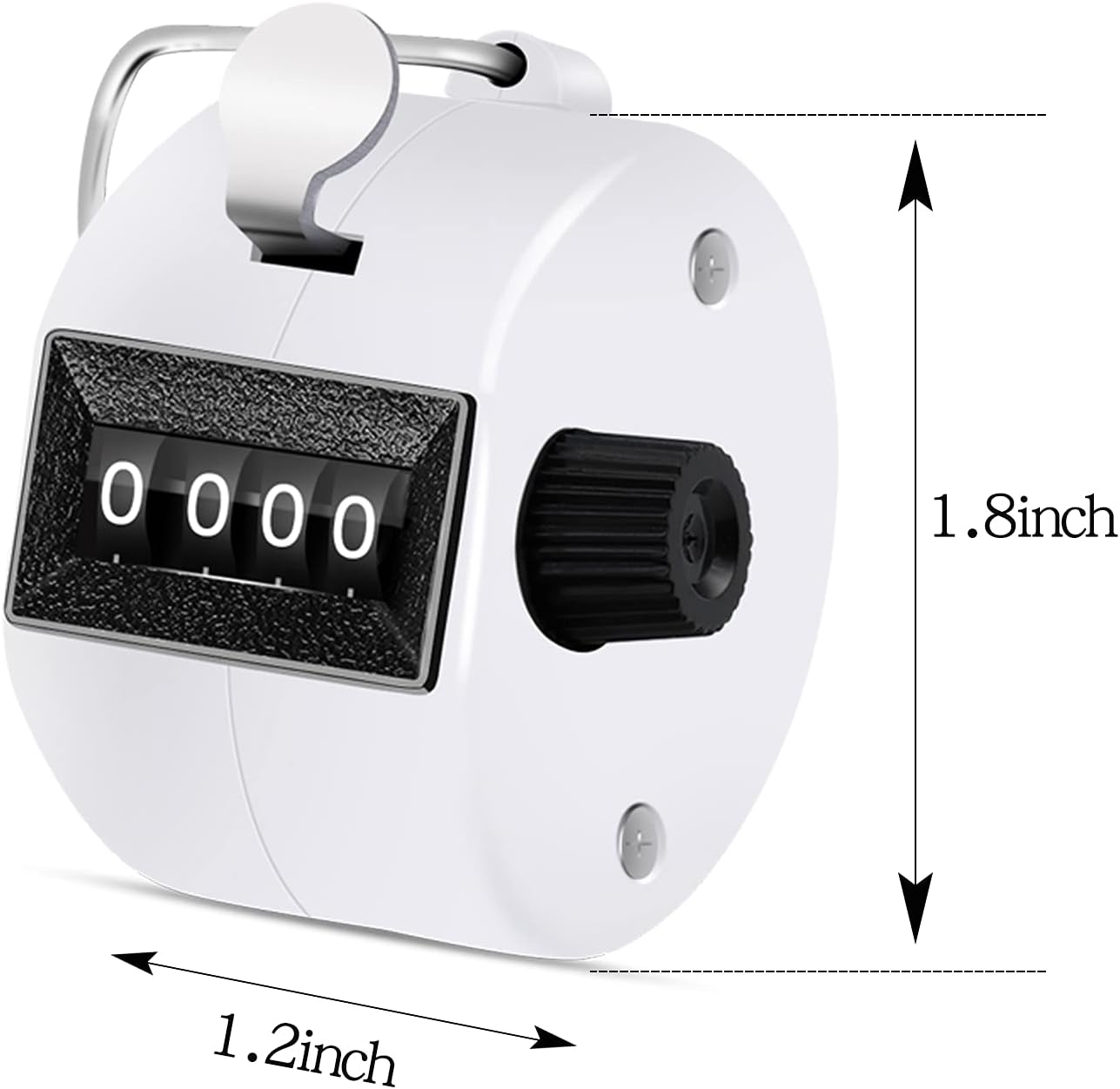 12 Pcs Hand Tally Counter 4-Digit Lap Counter Clicker, Manual Mechanical Handheld Pitch Click Counter with Finger Ring for School Golf & Knitting Row Croche