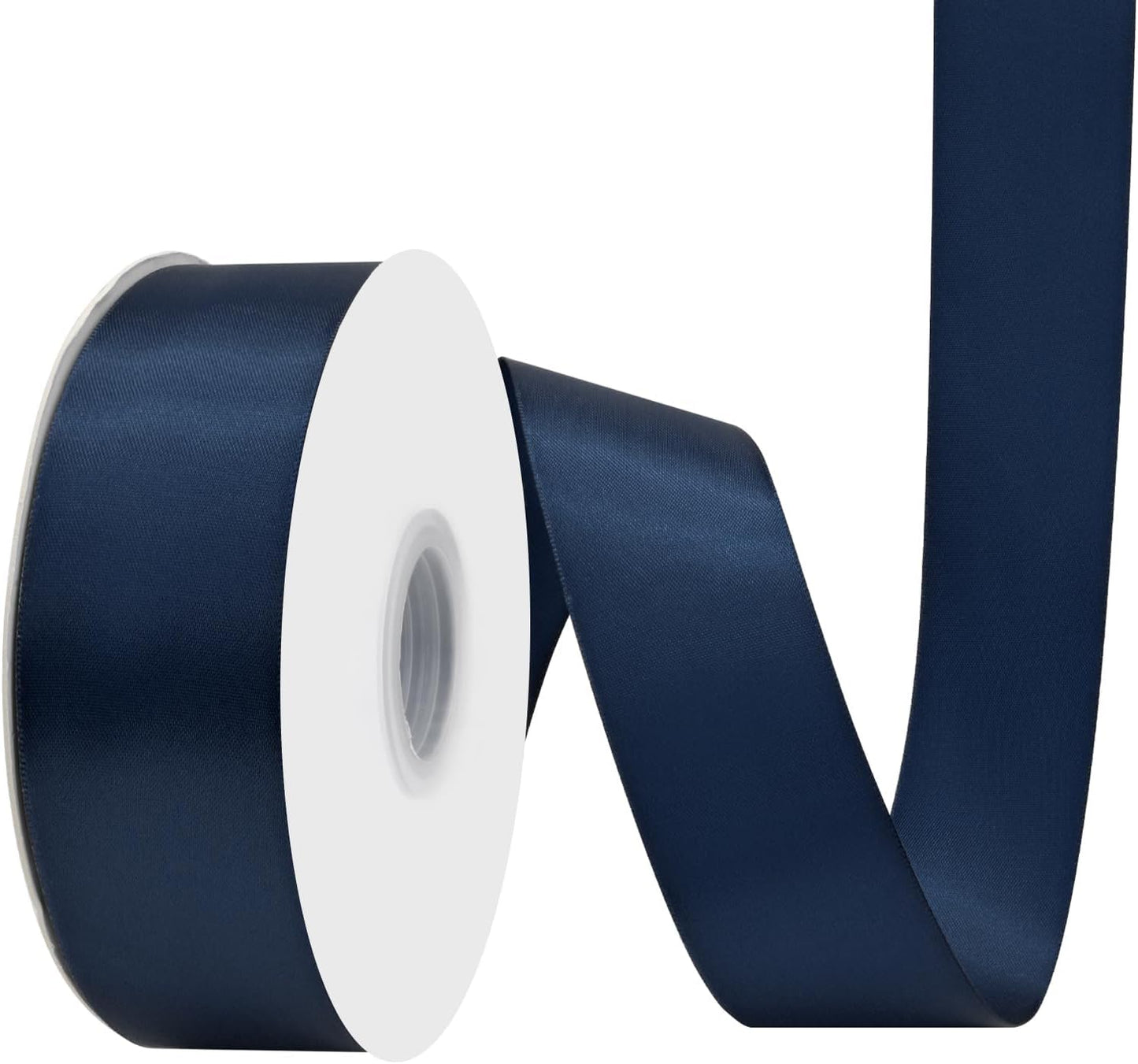 Navy Blue Satin Ribbon 1-1/2" X 50 Yards Solid Color Double Faced Ribbons Perfect for Crafts Wedding Decor Bow Making Arts Sewing and More
