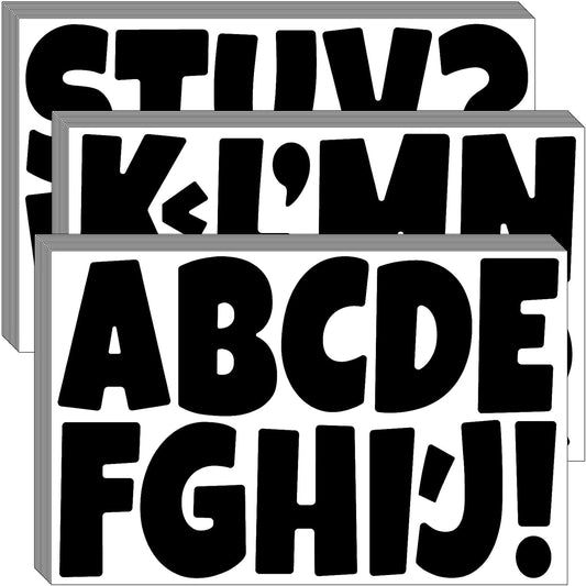 Bemeol Letter Stickers 432 Pieces 36 Sheets Bulletin Board Letters 3 Inch Classroom Alphabet Poster Board Letter for Bulletin Board Display School Decor(Black)
