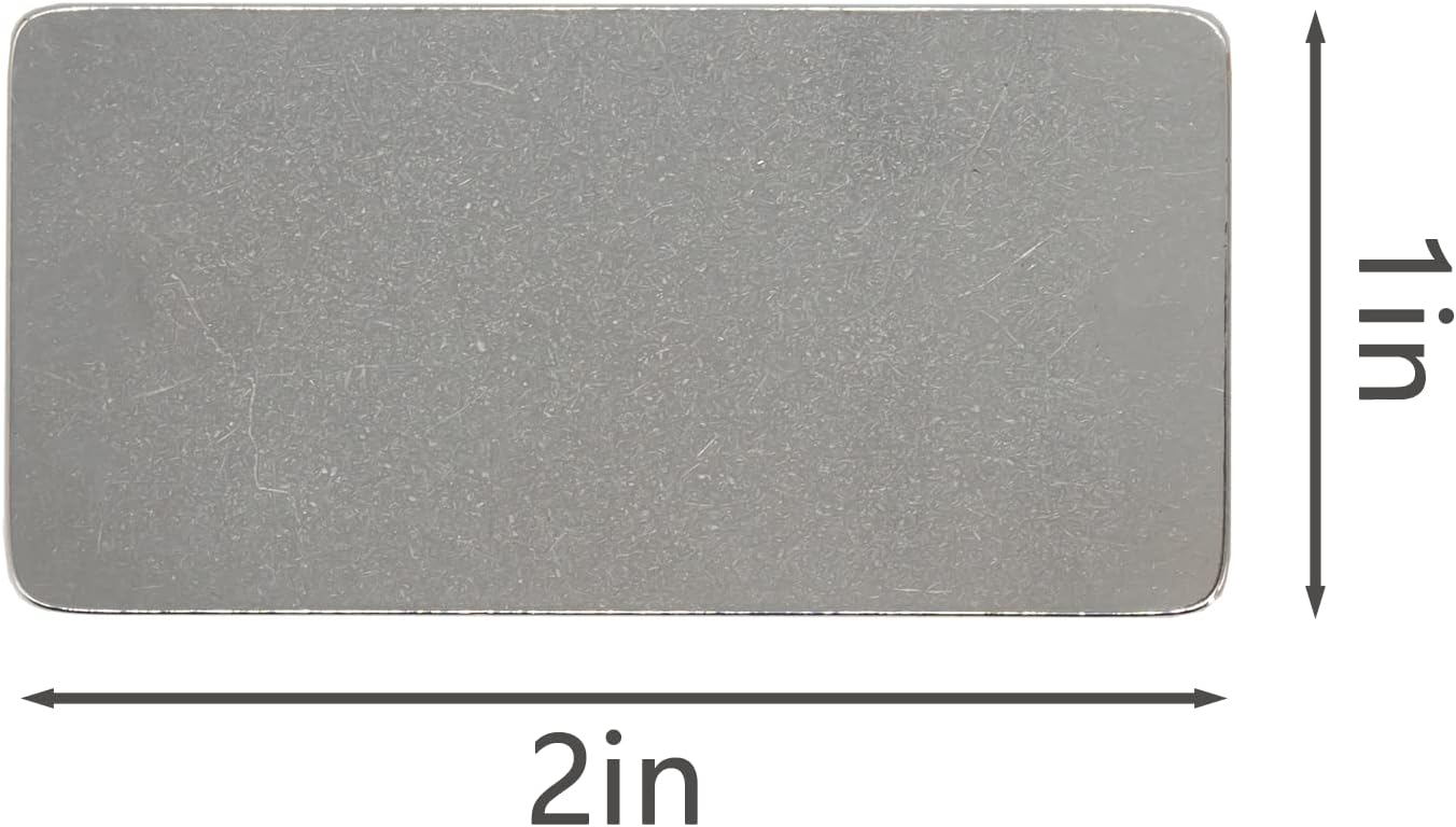 StayMax Stainless Steel Engraving Blank Tags Rectangle Stamping Blanks Blank Metal Plate 25 Pack 1x2Inch