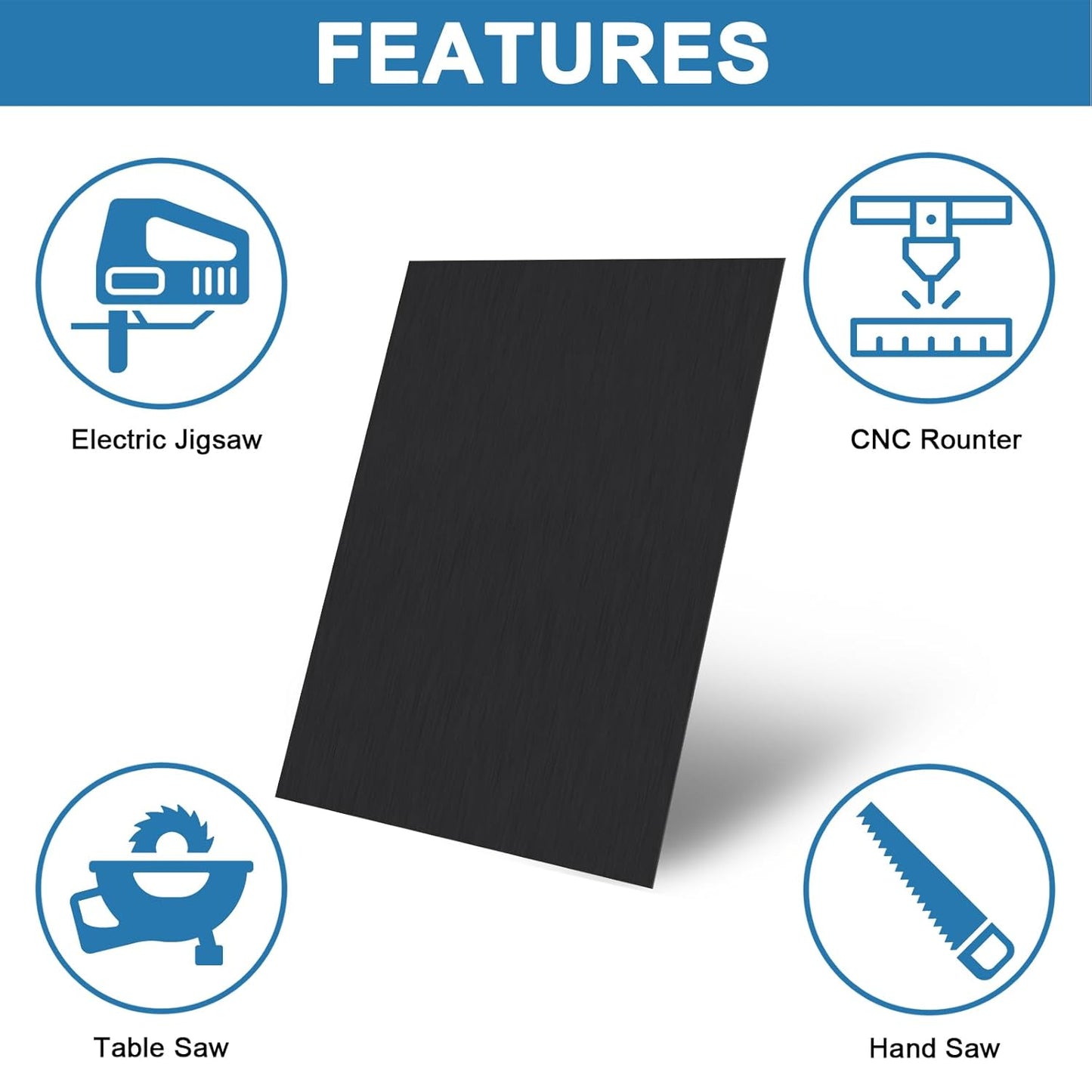 Anodized Aluminum Sheet Metal 12 x 16 x 1/32 Inch Black Metal Plates for Laser Engraving, 0.8MM Thin Decorative Sheets for Crafting, House Decoration