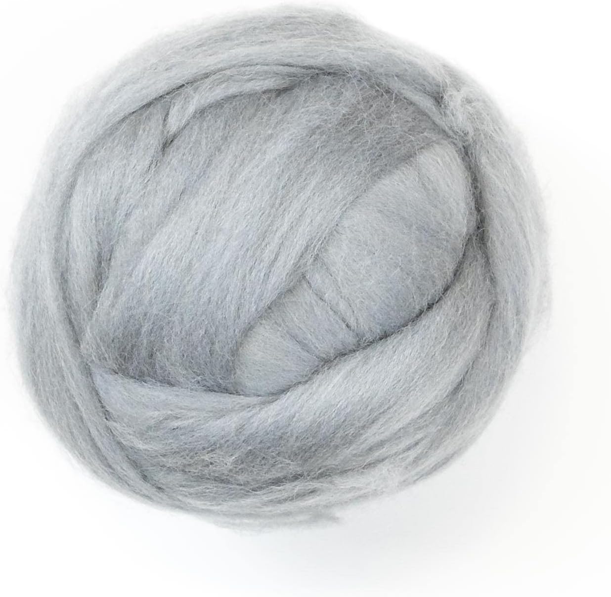 Kondoos Colored Natural Wool roving, 8 OZ. Best Wool for Needle Felting, Wet Felting, handcrafts and Spinning. (Silver)