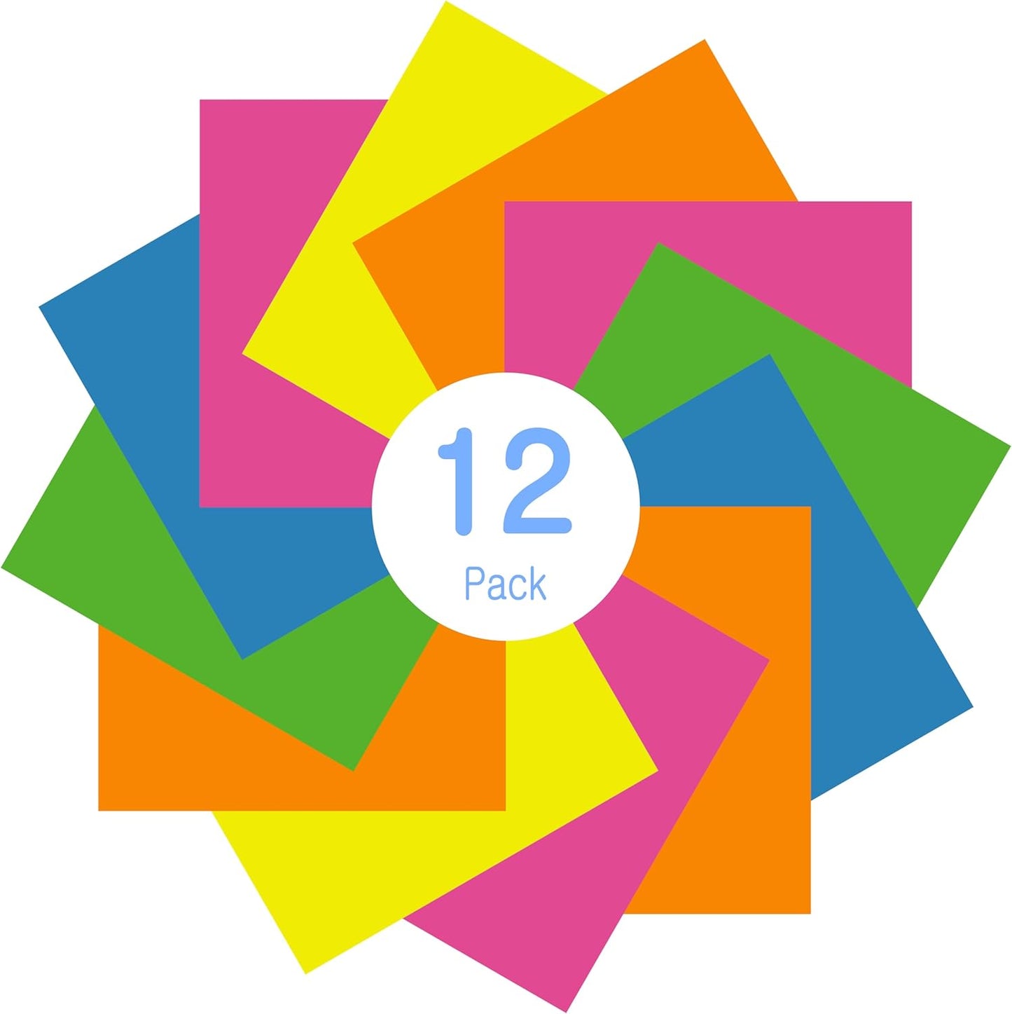 QuuCut Heat Transfer Vinyl Bundle: 12 Pack 12" x 10" Sheets, 5 Neon Vinyl Assorted Full Matte Color, Pink Neon Iron on Vinyl Neon Green for T-Shirts, Cricut & Silhouette - Easy to Cut & Weed