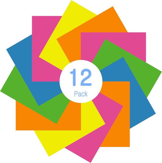 QuuCut Heat Transfer Vinyl Bundle: 12 Pack 12" x 10" Sheets, 5 Neon Vinyl Assorted Full Matte Color, Pink Neon Iron on Vinyl Neon Green for T-Shirts, Cricut & Silhouette - Easy to Cut & Weed