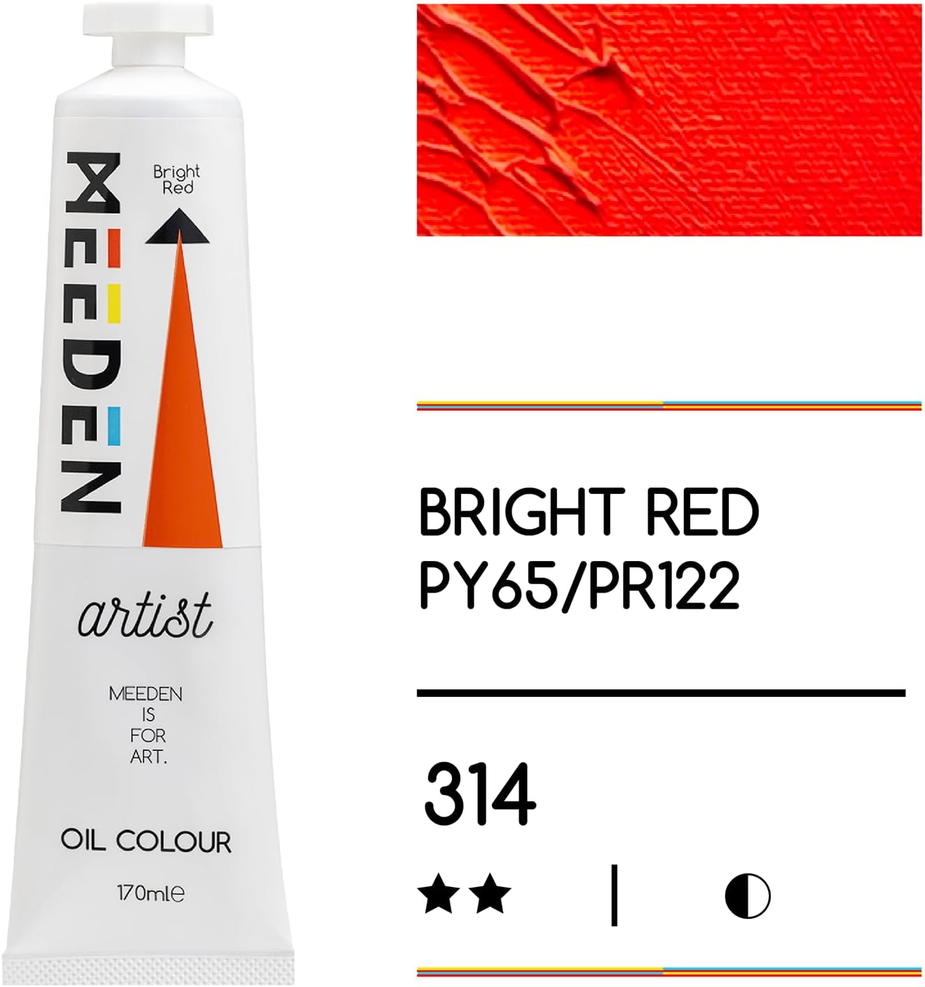 MEEDEN Artist Grade Oil Paint: Bright Red - 170ml/5.7oz Tube - Professional Art Paints for Canvas Painting