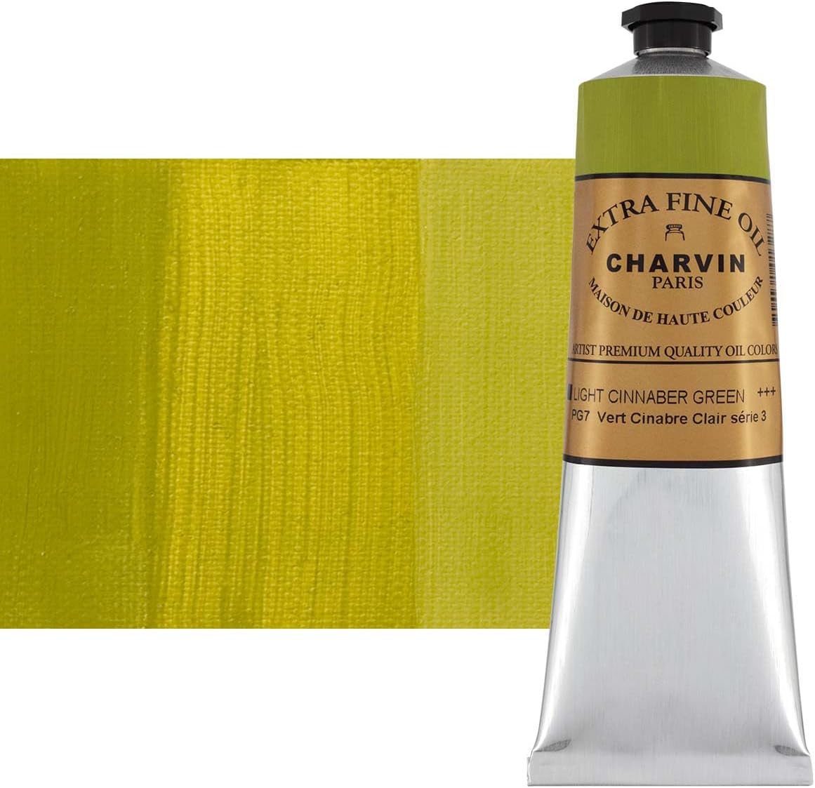 Charvin Extra Fine Oil Paint, Cinnabar Green Light 150 ml - Triple-Milled, Rich Texture, Poppy Oil-Based, Light-Fast, Handmade, Archival Quality