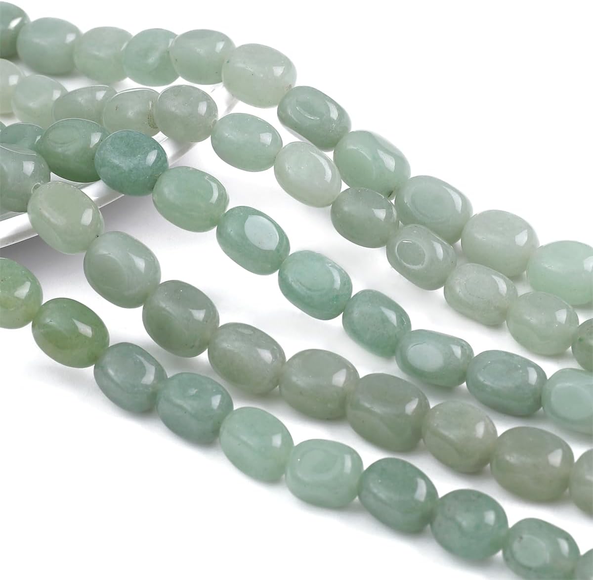 Natural Light Green Aventurine Cuboid Stone Loose Semi Gemstone Beads for Jewelry Making 8mmx12mm 38cm/Strand