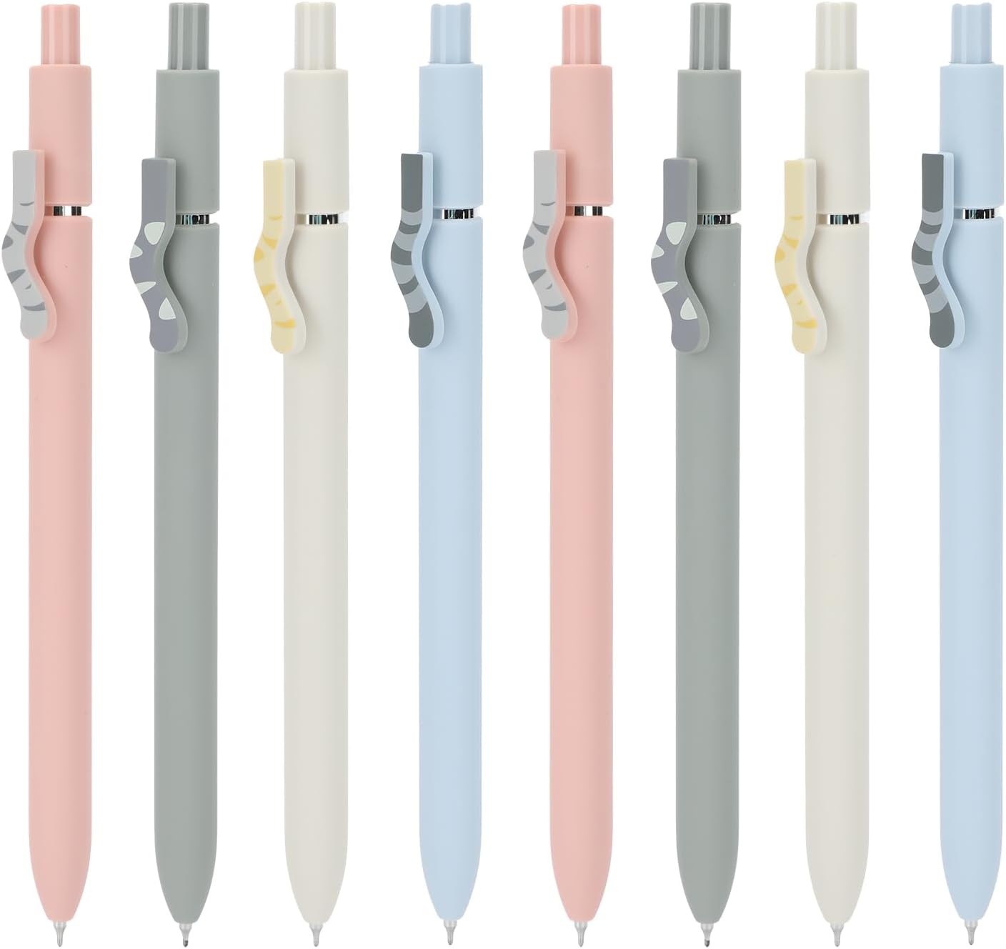 Ddaowanx Cute Cat Pens,8 Pcs 0.5mm Quick Dry Black Ink Gel Pens Fine Point Smooth Writing Pens,Cat Lover Gifts for Women Men