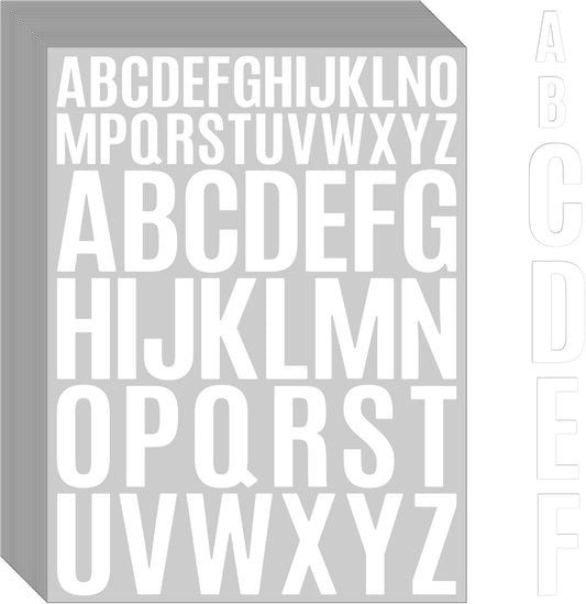 Bemeol Letter Stickers 1560 Pieces 30 Sheets Stick on Vinyl Letters Capital Alphabet Sticker Letter for Craft Bulletin Boards Classroom Home Business Decor(White,1 Inch,2 Inch)