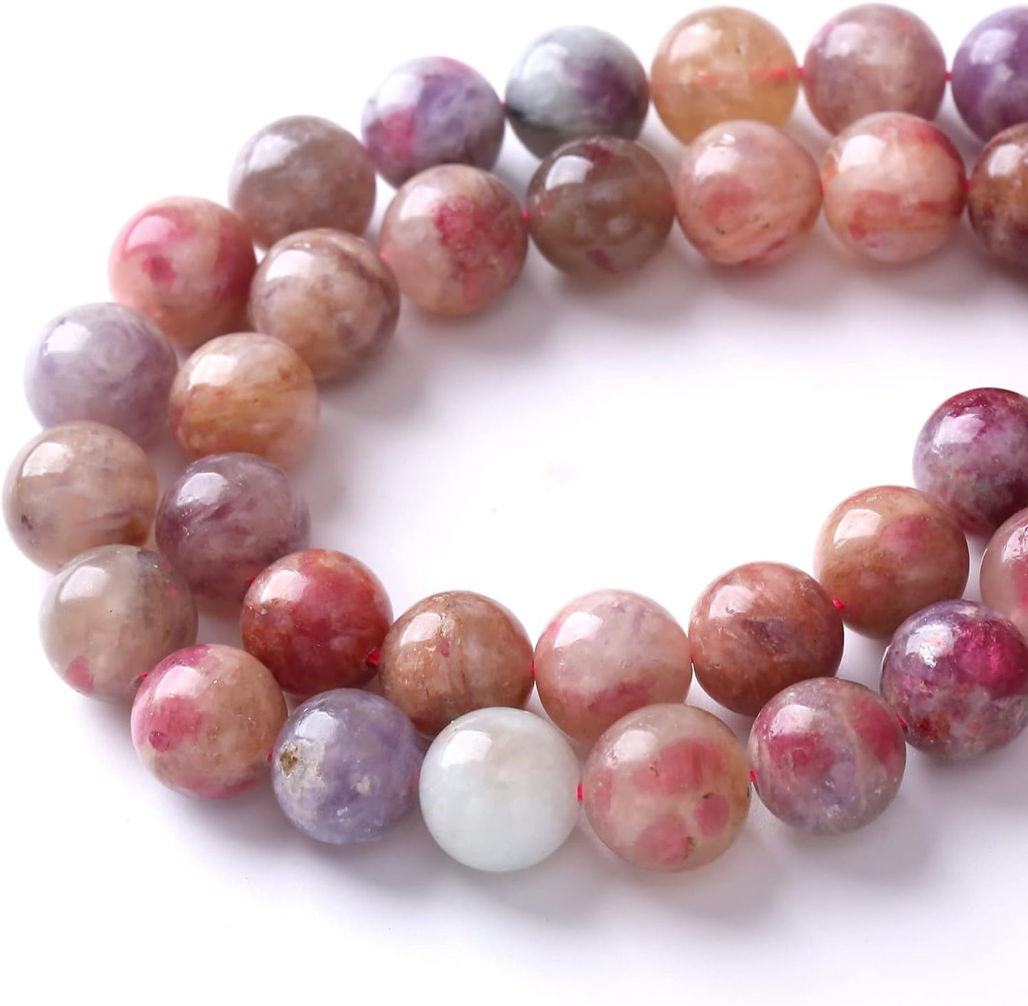 36pcs 10mm 5A Natural Pink Tourmaline Stone Beads Round Loose Spacer Healing Energy Beads for Jewelry Making DIY Bracelets Necklaces 15" (10mm, Pink Tourmaline)