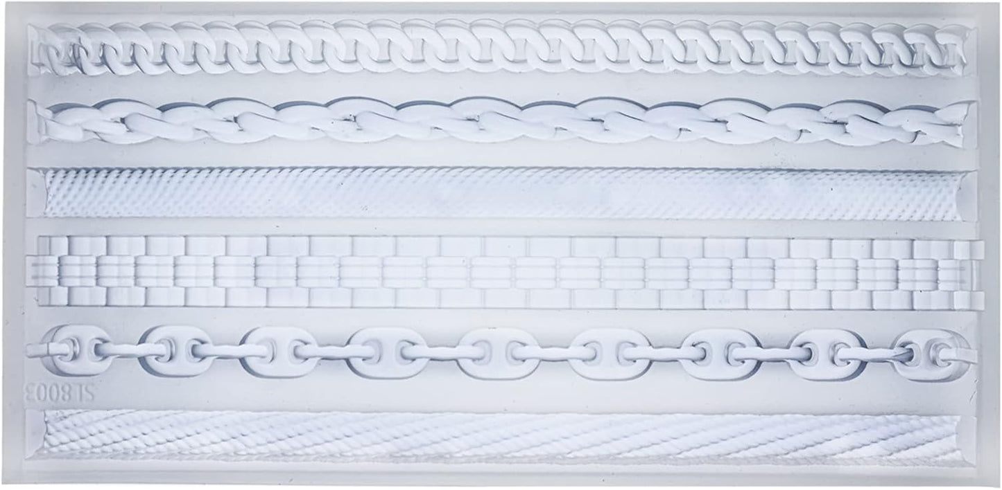 FUNSHOWCASE Chains Mold for Polyclay Air Dry Clay Plaster, 4719, 6 Trimmings #4719