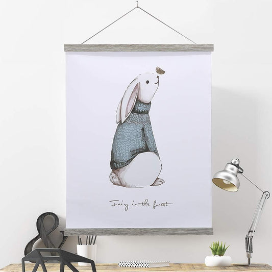 Ywlake Magnetic Poster Hanger, 10x10 10x32 10x20 Poster Frame Wood Wooden Magnet Print Posters Dowel Scroll Hanger Hangers Hanging Kit for Walls Map Canvas Artwork (Grey, 10")