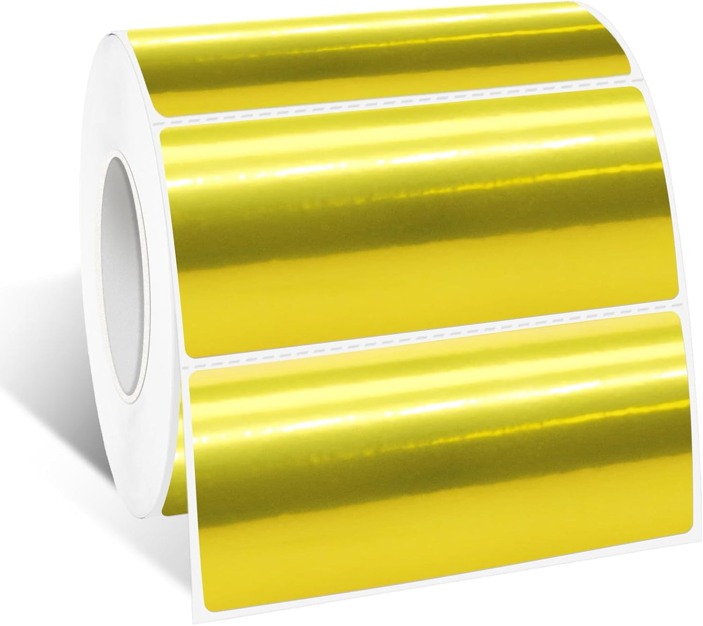 1" x 2" Gold Thermal Label Stickers,Waterproof Thermal Printer Sticker Labels for Gift Wrapping, Self-Adhesive Name Price Tag DIY Custom Logo Design (500 pcs,Gold)