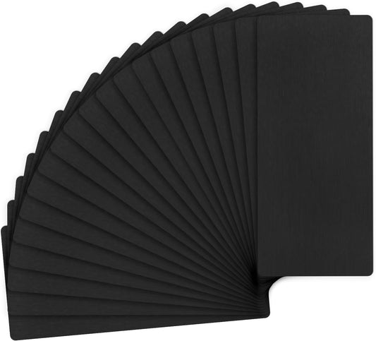 20-Pack Anodized Aluminium Laser Engraved Mount Metal Plate 2x1x0.02 Inch Engraver Blank Anodized Aluminum Sheets for DIY Laser Printing/Home/Office[Black]