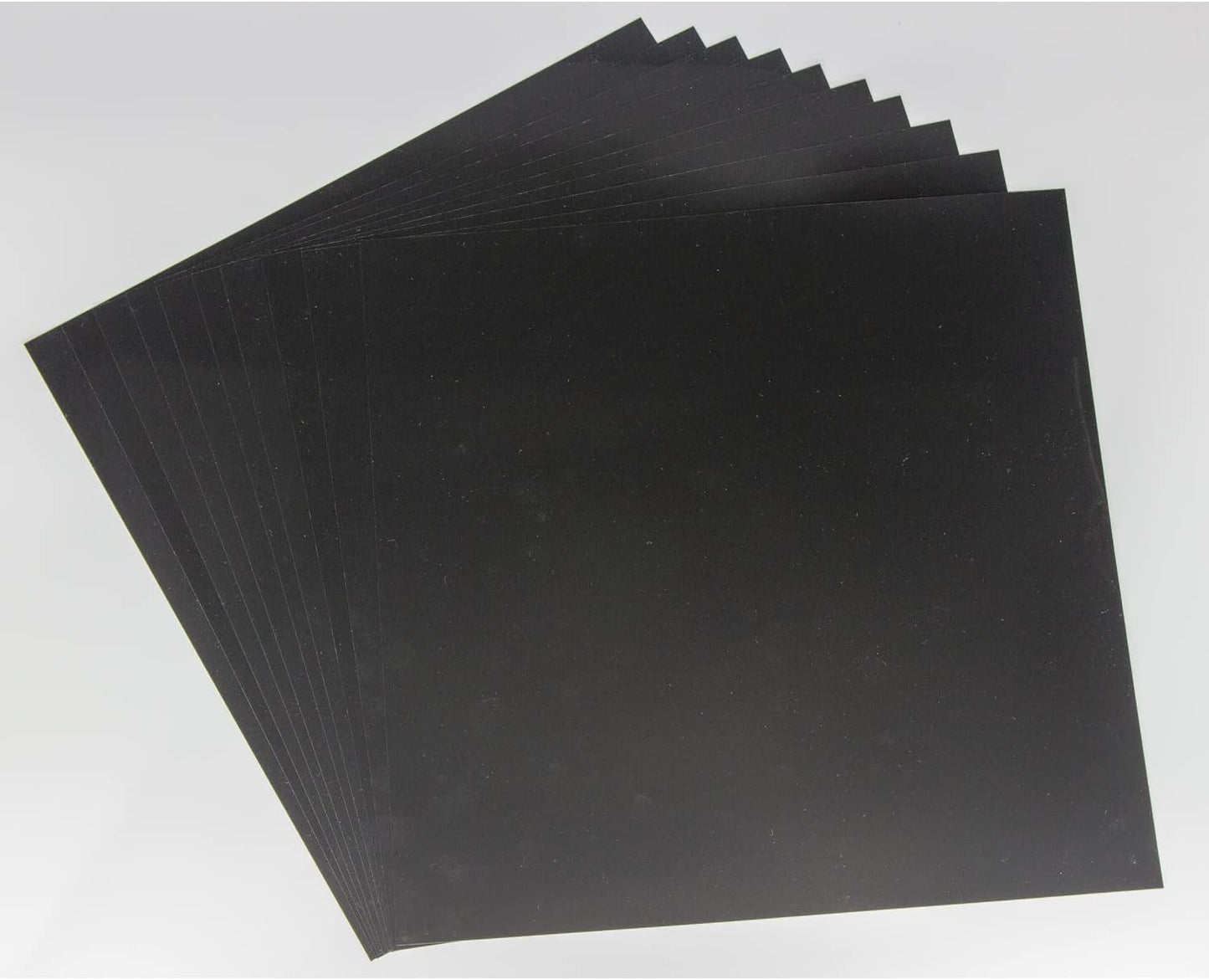 Opaque Black Plastic Sheets, 7.5mil (.0075") 12” X 12” Craft PET Film, PET Stencil Material, Glossy and Flexible Plastic Sheet for Crafts, Cricut, Silhouette Cameo, Sign Makers (10 Pack)
