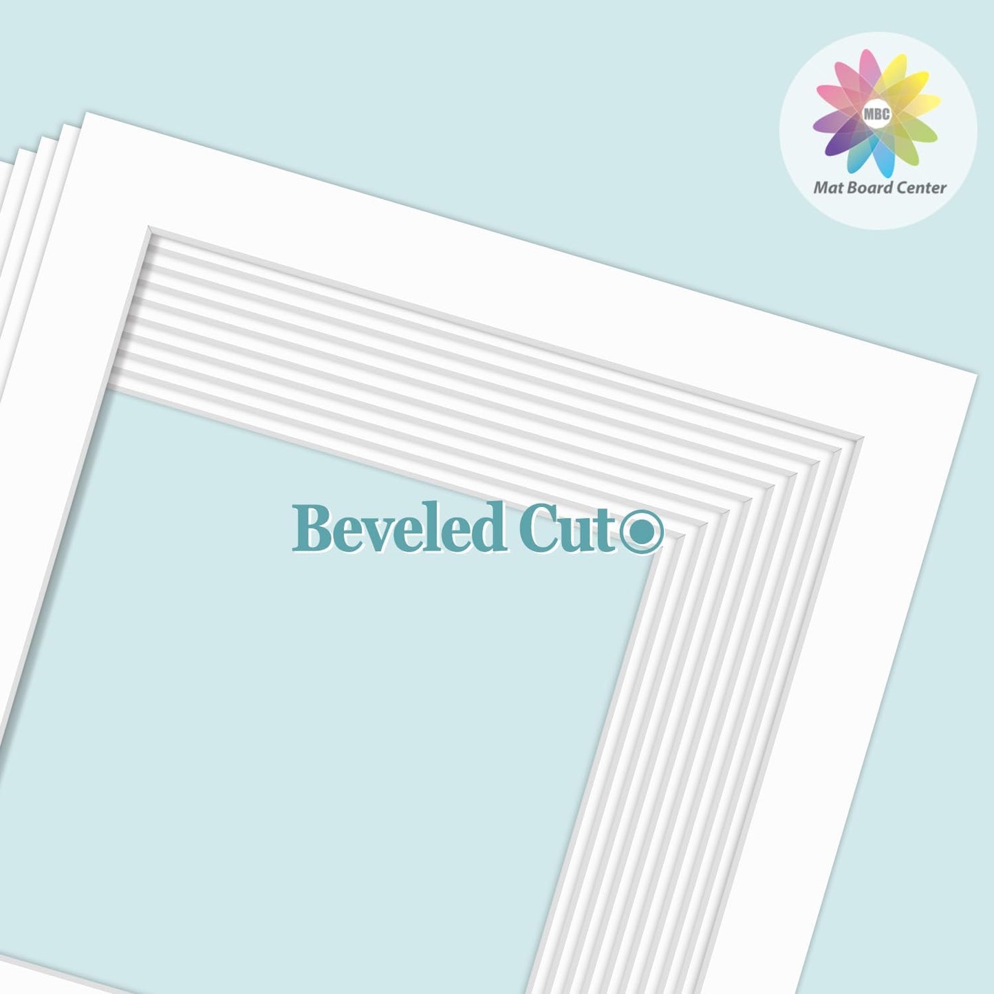 MBC Mat Board Center, 10 Pack 12x12 for 10x10 White Picture Mats Frame Mattes, Bevel Cut, Acid Free, 4-ply Thickness