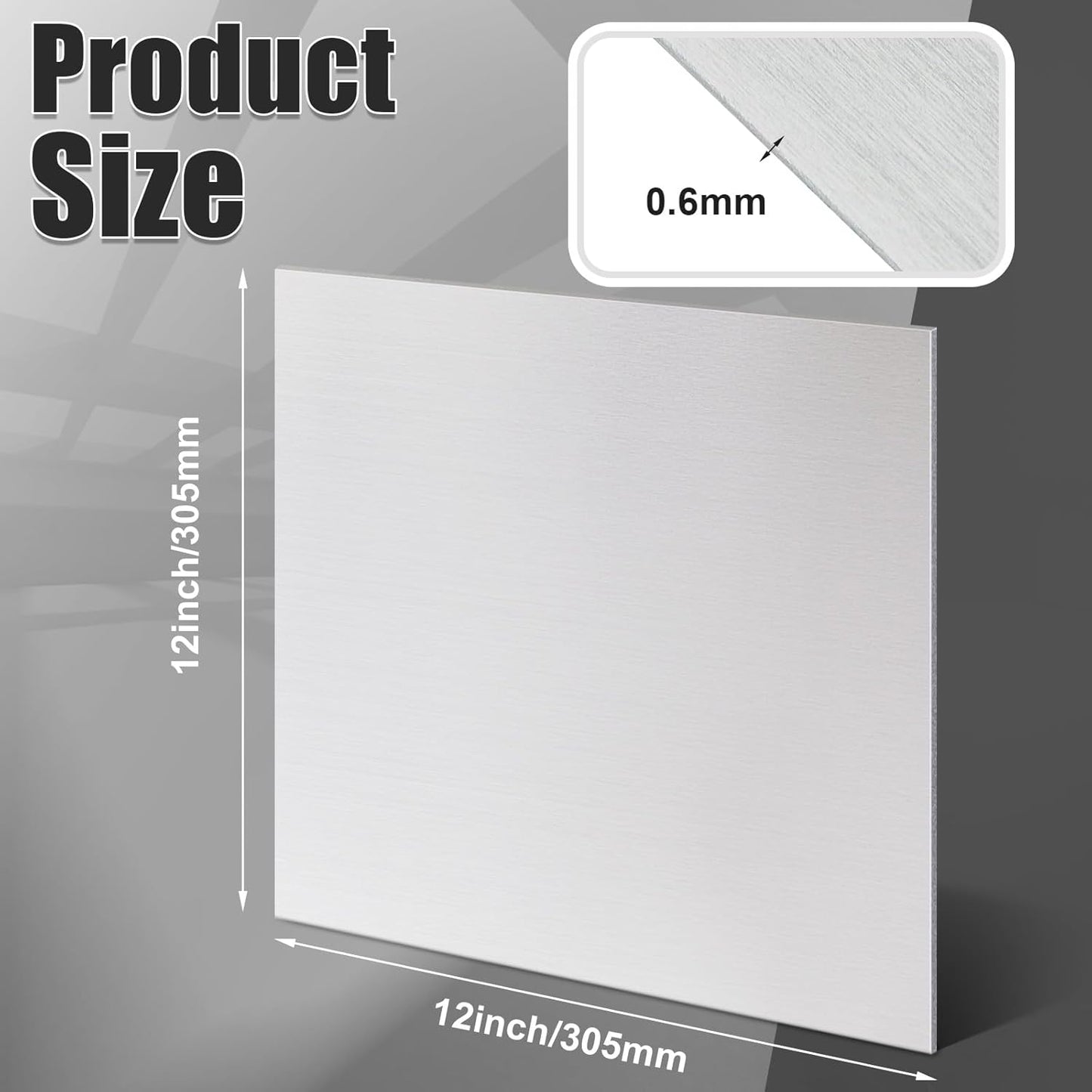 1 Pcs 430 Stainless Steel Sheet Metal 12 x 12 Inches 24GA Metal Plates Panel #4 Brushed Finish Magnetic Mount Board Wall Food Truck Restaurant Crafting Kitchen Floor Trailer Garage Gym