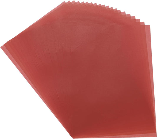 MECCANIXITY Colored Vellum Paper, 40 Sheet Red Transparency 11.7 x 8.2 Printable Vellum Paper, Translucent Vellum Sheets for Printing Wedding Invitations, Ink Jet Laser Printer