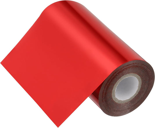 PATIKIL 5"x400Ft Hot Stamping Foil Paper, Heat Transfer Hot Stamping Paper Foil Roll for Leather DIY Logo Decor Craft Gift Package Scrapbook Card, Red