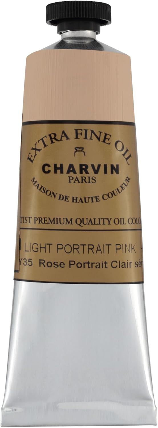 Charvin Extra Fine Oil Paint, Light Portrait Pink 60 ml - Triple-Milled, Rich Texture, Poppy Oil-Based, Light-Fast, Handmade, Archival Quality
