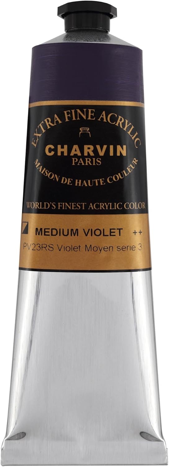 Charvin Extra Fine Professional Artist Acrylic Paint Colors, Nature Themed Hues, 150ml Medium Violet